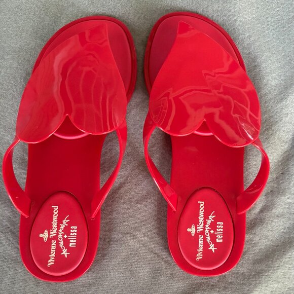 Vivienne Westwood Anglomania for Melissa Heart Flip Flops Like New - Picture 4 of 11